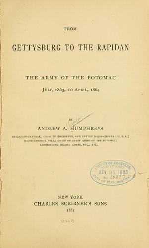 Cover for From Gettysburg to the Rapidan.