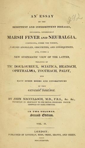 Cover for An essay on the remittent and intermittent diseases
