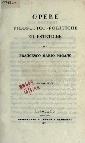 Cover for Opere filosofico-politiche ed estetiche