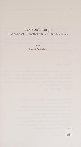 Cover for Lexikon Liturgie. Gottesdienst, Christliche Kunst, Kirchenmusik.