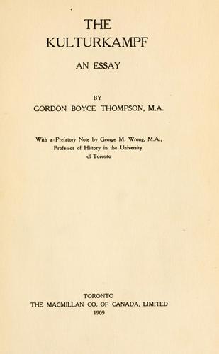 Cover for Kulturkampf