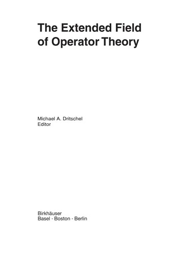 Cover for The extended field of operator theory
