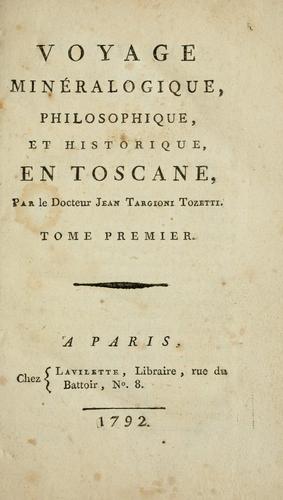 Cover for Voyage minéralogique, philosophique, et historique, en Toscane