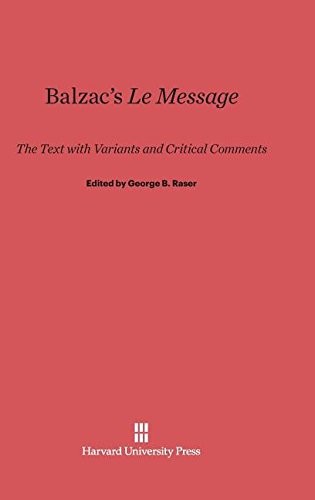 Cover for Balzac's Le Message