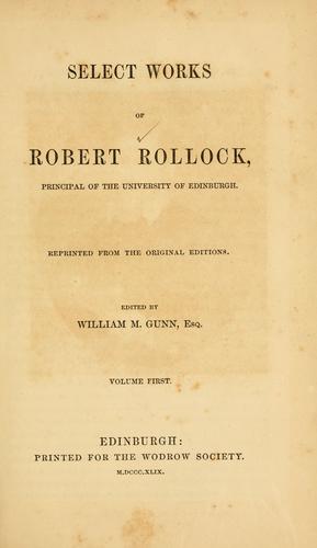 Cover for Select works of Robert Rollock