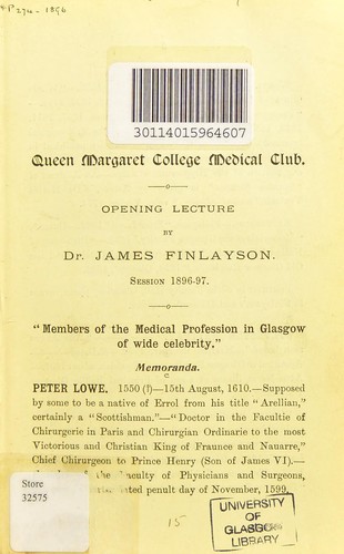 Cover for Queen Margaret College Medical Club