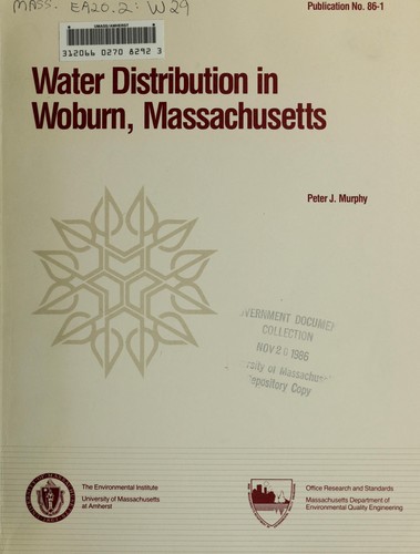 Cover for Water distribution in Woburn, Massachusetts