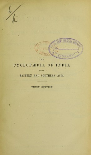 Cover for The cyclop©Œdia of India and of Eastern and Southern Asia