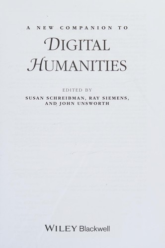 Cover for New Companion to Digital Humanities