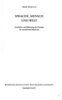 Cover for Sprache, Mensch und Welt