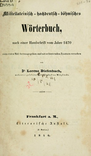 Cover for Mittellateinisch-hochdeutsch-böhmisches Wörterbuch