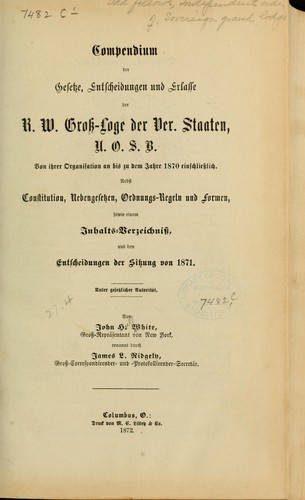 Cover for Compendium der gesetze