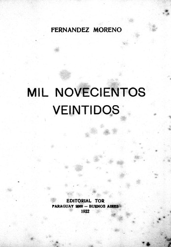 Cover for Mil novecientos veintidós