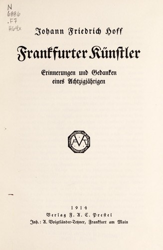 Cover for Frankfurter KÃ¼nstler