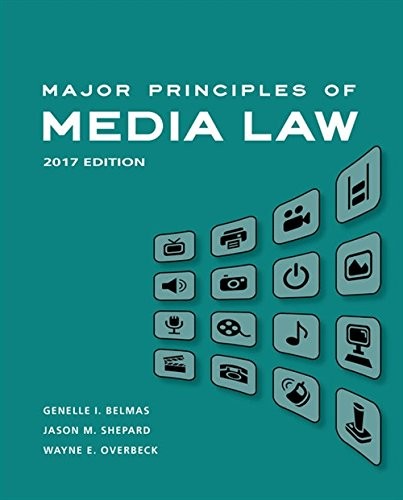 Cover for Major Principles of Media Law, 2017