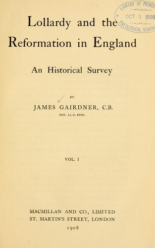 Cover for Lollardy and the reformation in England