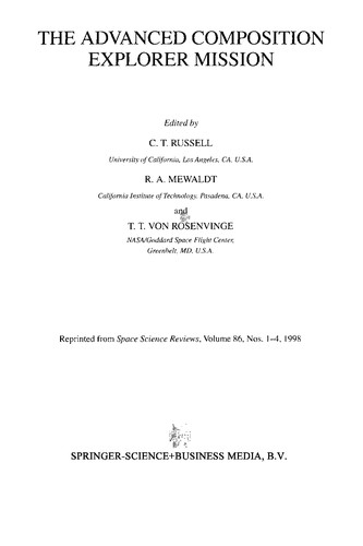 Cover for The Advanced Composition Explorer Mission