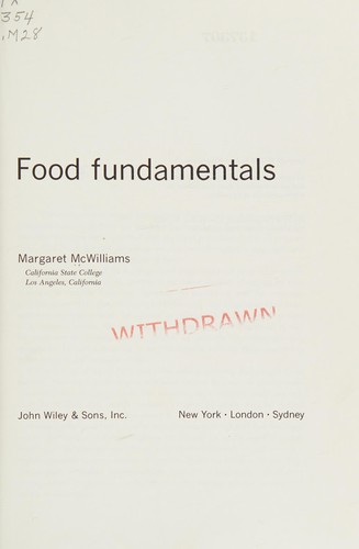Cover for Food fundamentals.