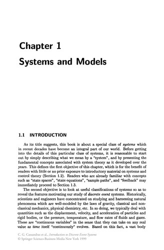 Cover for Introduction to Discrete Event Systems