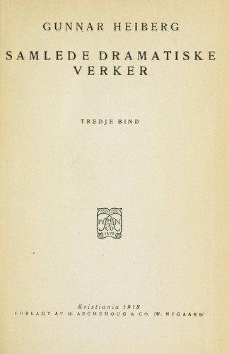 Cover for Samlede dramatiske verker
