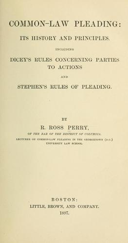Cover for Common-law pleading