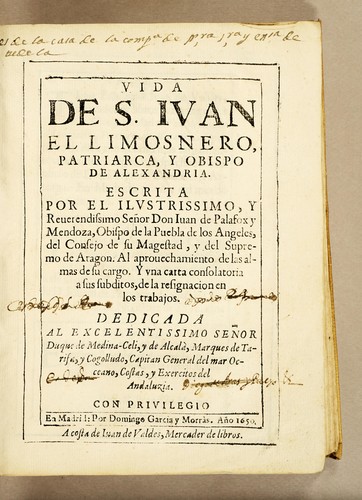Cover for Vida de S. Iuan el limosnero, patriarca, y obispo de Alexandria
