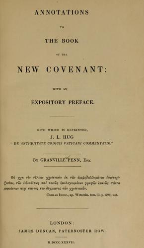 Cover for Annotations to the Book of the New Covenant, with an expository preface