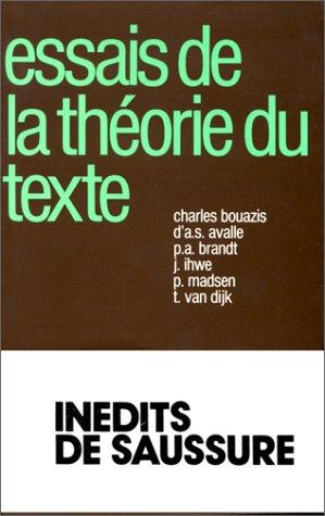 Cover for Essais de la théorie du texte