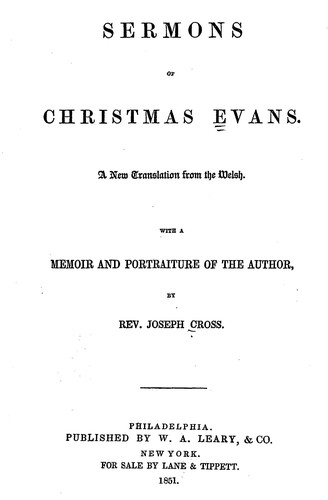 Cover for Sermons of Christmas Evans