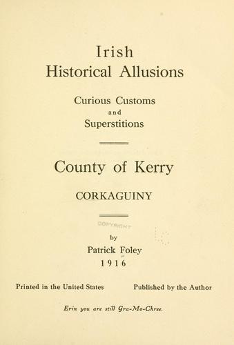Cover for Irish historical allusions, curious customs and superstitions