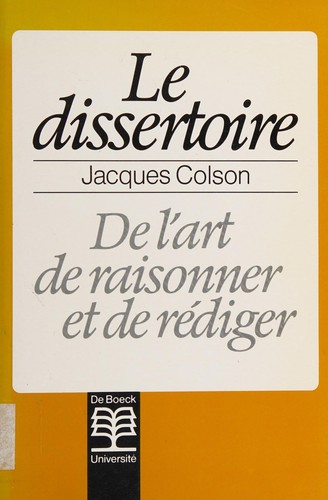 Cover for Le dissertoire