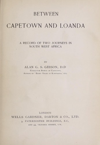 Cover for Between Capetown and Loanda