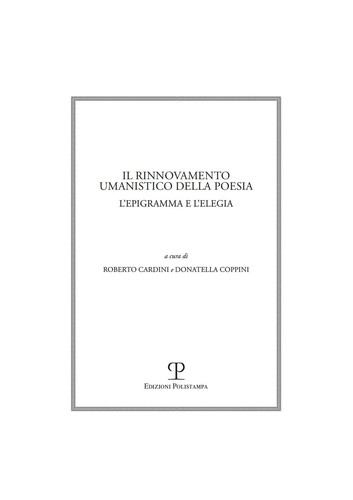 Cover for Il rinnovamento umanistico della poesia