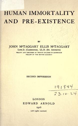 Cover for Human immortality and pre-existence.