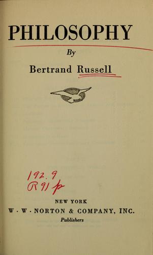 Cover for Philosophy