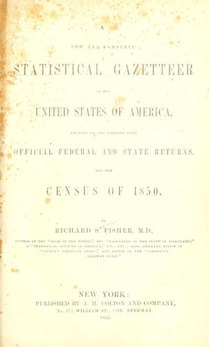 Cover for A new and complete statistical gazetteer of the United States of America