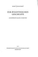 Cover for Zur byzantinischen Geschichte