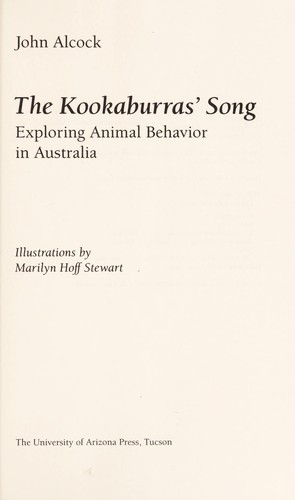 Cover for The kookaburras' song : exploring animal behavior in Australia