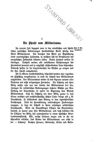 Cover for Die Scharnhorst'sche Heeresreform und die Sozialdemokratie