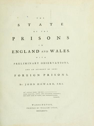 Cover for The state of the prisons in England and Wales