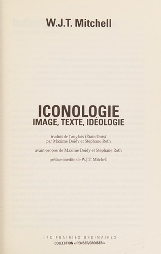Cover for Iconologie