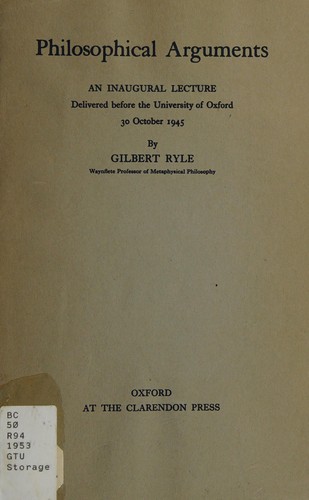 Cover for Philosophical arguments
