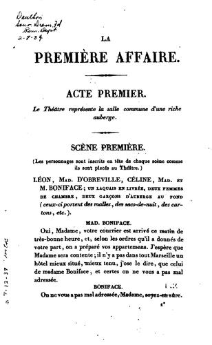 Cover for La première affaire
