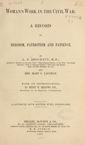 Cover for Woman's work in the Civil War