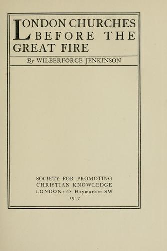 Cover for London churches before the great fire