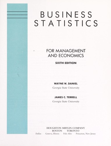 Cover for Business statistics