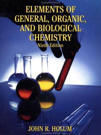 Cover for Elements of general, organic, and biological chemistry
