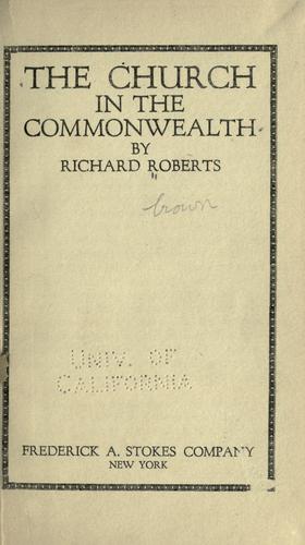 Cover for church in the commonwealth