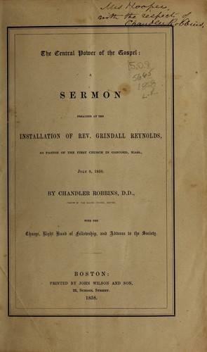 Cover for The central power of the gospel