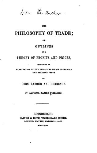 Cover for The philosophy of trade